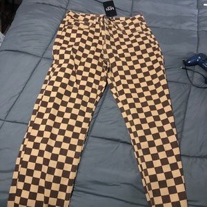 Brand new checkerboard pattern pants